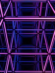 Preview wallpaper neon, light, reflection, purple, dark