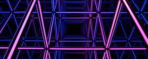 Preview wallpaper neon, light, reflection, purple, dark