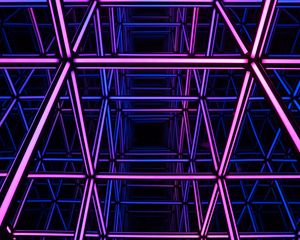 Preview wallpaper neon, light, reflection, purple, dark