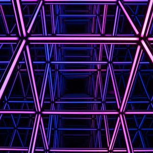 Preview wallpaper neon, light, reflection, purple, dark