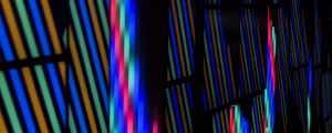 Preview wallpaper neon, light, stripes, colorful, dark