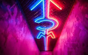 Preview wallpaper neon, lighting, direction, ceiling