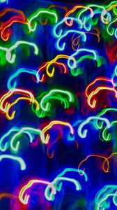 Preview wallpaper neon, lights, blur, long exposure, colorful