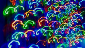 Preview wallpaper neon, lights, blur, long exposure, colorful