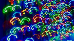 Preview wallpaper neon, lights, blur, long exposure, colorful