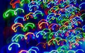 Preview wallpaper neon, lights, blur, long exposure, colorful