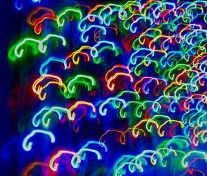 Preview wallpaper neon, lights, blur, long exposure, colorful