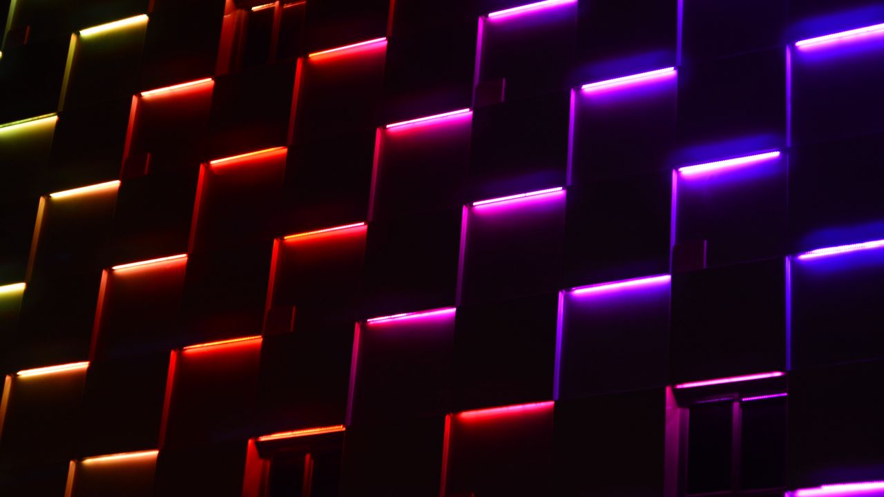 Wallpaper neon, lights, dark, forms