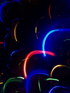 Preview wallpaper neon, line, lights, colorful, arc