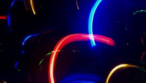 Preview wallpaper neon, line, lights, colorful, arc