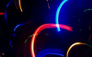 Preview wallpaper neon, line, lights, colorful, arc