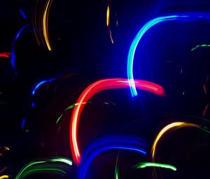 Preview wallpaper neon, line, lights, colorful, arc
