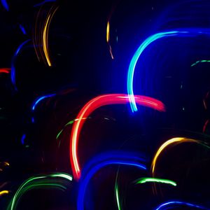 Preview wallpaper neon, line, lights, colorful, arc