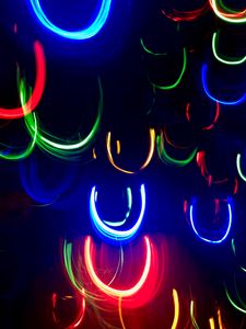 Preview wallpaper neon, line, lights, colorful, arc, dark