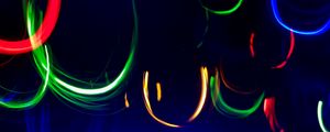 Preview wallpaper neon, line, lights, colorful, arc, dark