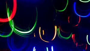 Preview wallpaper neon, line, lights, colorful, arc, dark