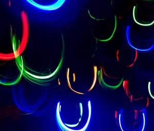 Preview wallpaper neon, line, lights, colorful, arc, dark