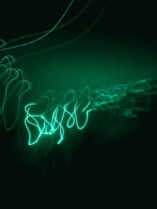 Preview wallpaper neon, lines, freezelight, green