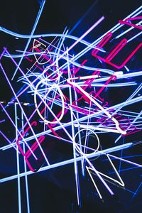 Preview wallpaper neon, lines, letters, light, glow