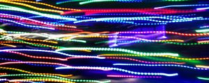 Preview wallpaper neon, lines, light, long exposure, abstraction, colorful