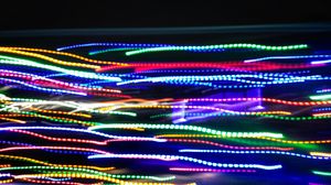 Preview wallpaper neon, lines, light, long exposure, abstraction, colorful