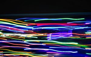 Preview wallpaper neon, lines, light, long exposure, abstraction, colorful