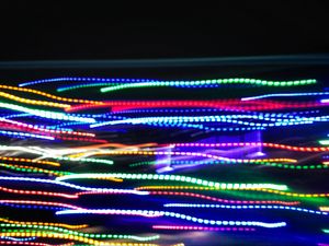 Preview wallpaper neon, lines, light, long exposure, abstraction, colorful