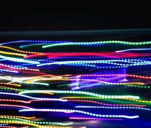 Preview wallpaper neon, lines, light, long exposure, abstraction, colorful