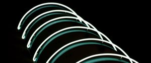 Preview wallpaper neon, lines, lights, arc, curved, dark