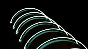 Preview wallpaper neon, lines, lights, arc, curved, dark