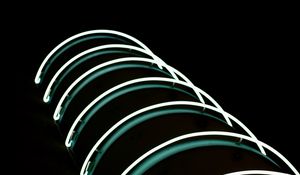 Preview wallpaper neon, lines, lights, arc, curved, dark