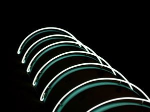 Preview wallpaper neon, lines, lights, arc, curved, dark