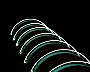 Preview wallpaper neon, lines, lights, arc, curved, dark