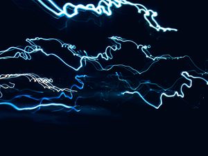 Preview wallpaper neon, lines, long exposure, glow, dark