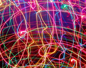 Preview wallpaper neon, lines, plexus, light, bright