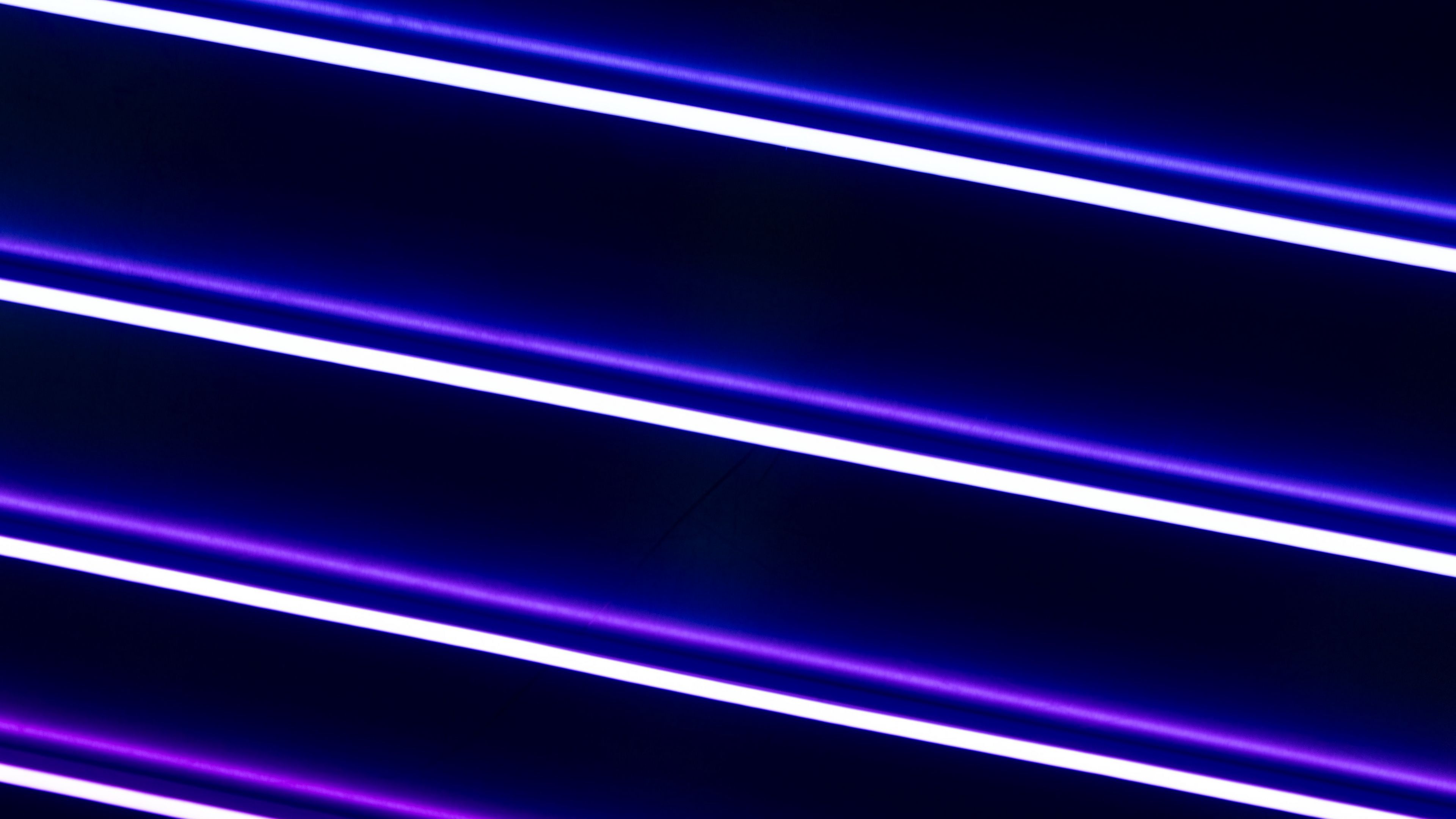 Download wallpaper 3840x2160 neon, lines, stripes, light, blue 4k uhd 16:9  hd background