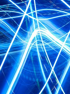 Preview wallpaper neon, lines, wavy, glitter
