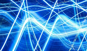 Preview wallpaper neon, lines, wavy, glitter
