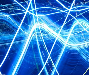 Preview wallpaper neon, lines, wavy, glitter