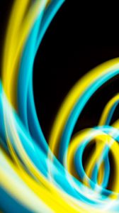 Preview wallpaper neon, long exposure, blur, yellow, blue