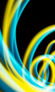 Preview wallpaper neon, long exposure, blur, yellow, blue