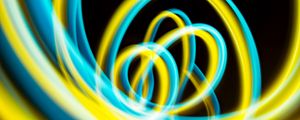 Preview wallpaper neon, long exposure, blur, yellow, blue