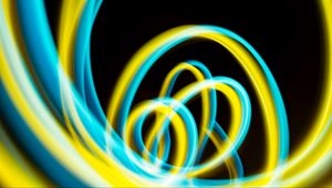 Preview wallpaper neon, long exposure, blur, yellow, blue