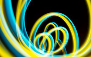 Preview wallpaper neon, long exposure, blur, yellow, blue