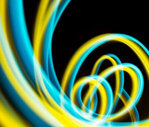 Preview wallpaper neon, long exposure, blur, yellow, blue