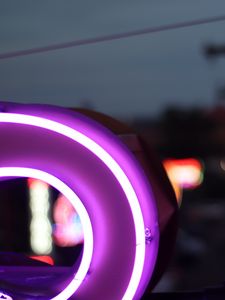 Preview wallpaper neon, purple, lilac, form, backlight