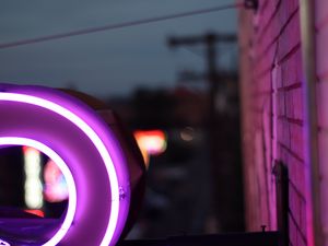 Preview wallpaper neon, purple, lilac, form, backlight