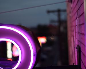 Preview wallpaper neon, purple, lilac, form, backlight