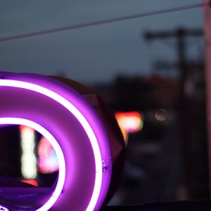 Preview wallpaper neon, purple, lilac, form, backlight