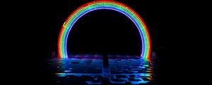 Preview wallpaper neon, rainbow, arch, light, dark